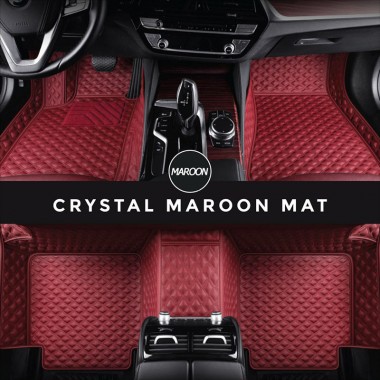 Maroon Crystal Elite Luxury Hybrid Car Mats