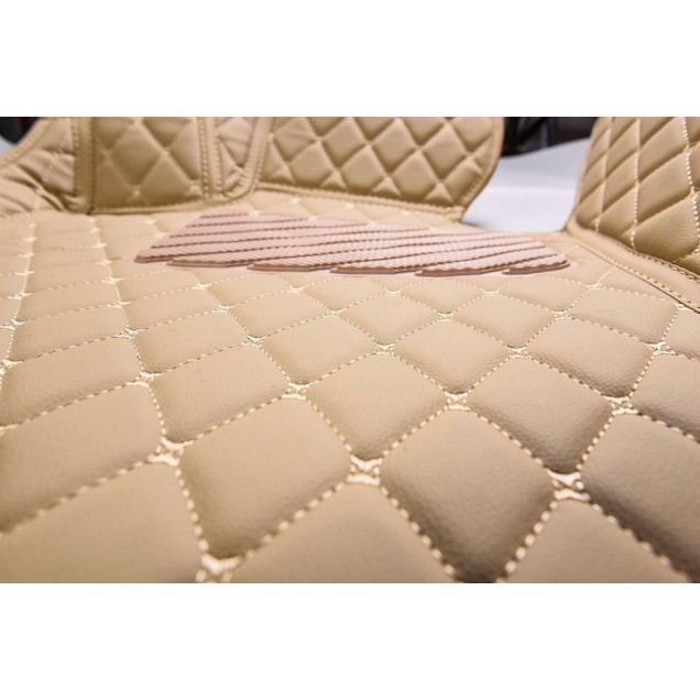 Beige Luxury Leather Diamond Car Mats