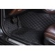 Black and Black Stitching Luxury Leather Diamond Car Mats