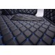 Black and Blue Stitching Luxury Leather Diamond Car Mats