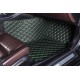 Black and Green Stitching Luxury Leather Diamond Car Mats