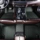 Black and Green Stitching Luxury Leather Diamond Car Mats