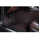 Black and Red Stitching Luxury Leather Diamond Car Mats