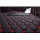Black and Red Stitching Luxury Leather Diamond Car Mats