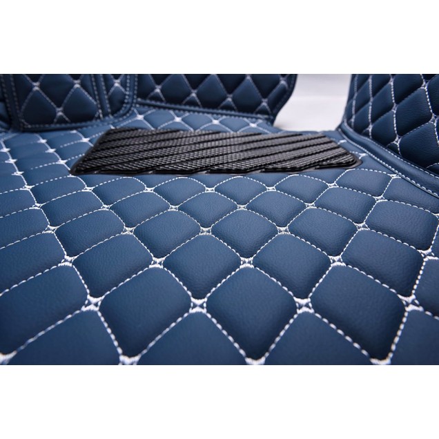 Blue Luxury Leather Diamond Car Mats