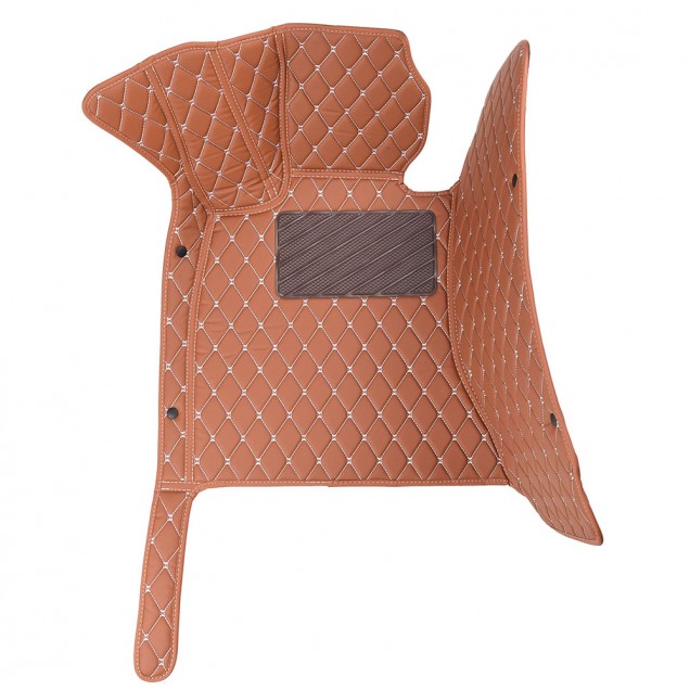 Brown Luxury Leather Diamond Car Mats