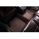 Dark Brown Luxury Leather Diamond Car Mats