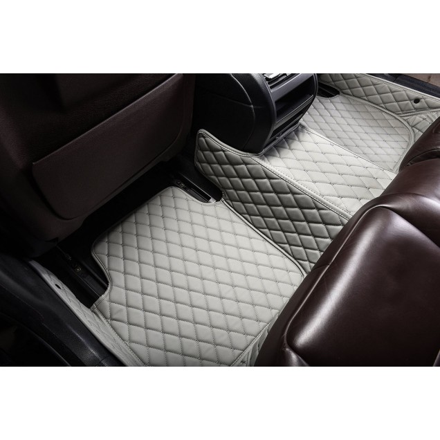 Grey Luxury Leather Diamond Car Mats