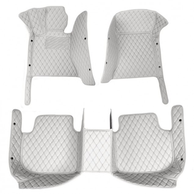 Grey Luxury Leather Diamond Car Mats