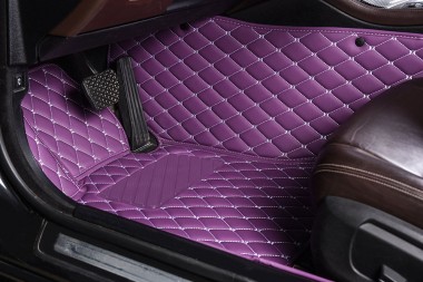 Purple Luxury Leather Diamond Car Mats
