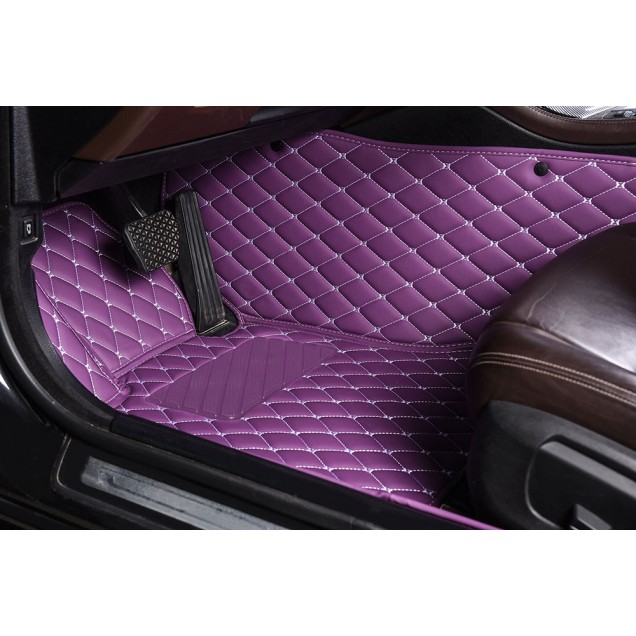 Purple Luxury Leather Diamond Car Mats