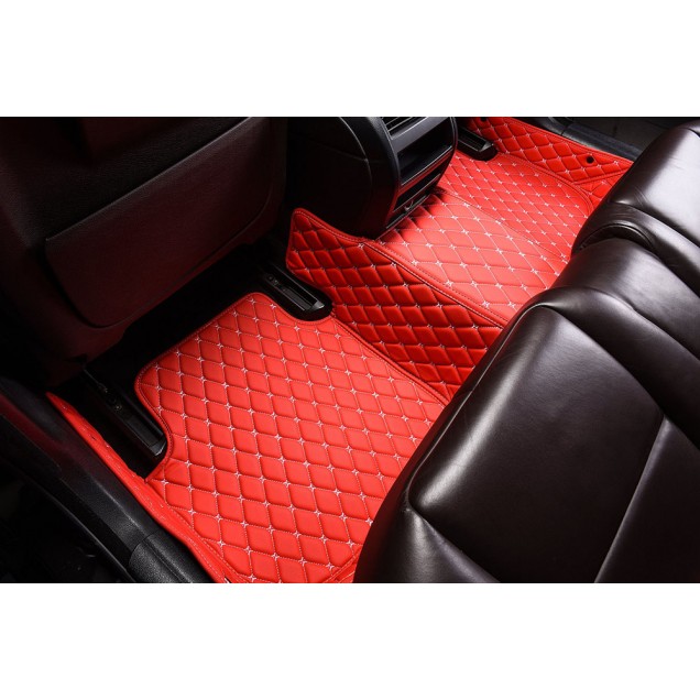 Red Luxury Leather Diamond Car Mats