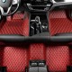 Wine Red Luxury Leather Diamond Car Mats