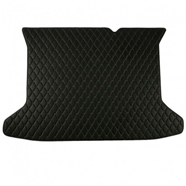 Black and Green Stitching Luxury Leather Diamond Trunk Base Mats