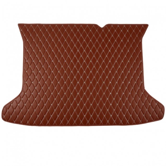 Brown Luxury Leather Diamond Trunk Base Mats