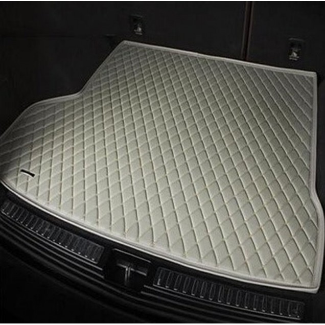 Grey Luxury Leather Diamond Trunk Base Mats