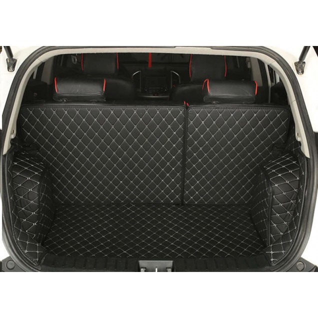 Full Cover Luxury Leather Diamond Stitching Trunk Car Mats