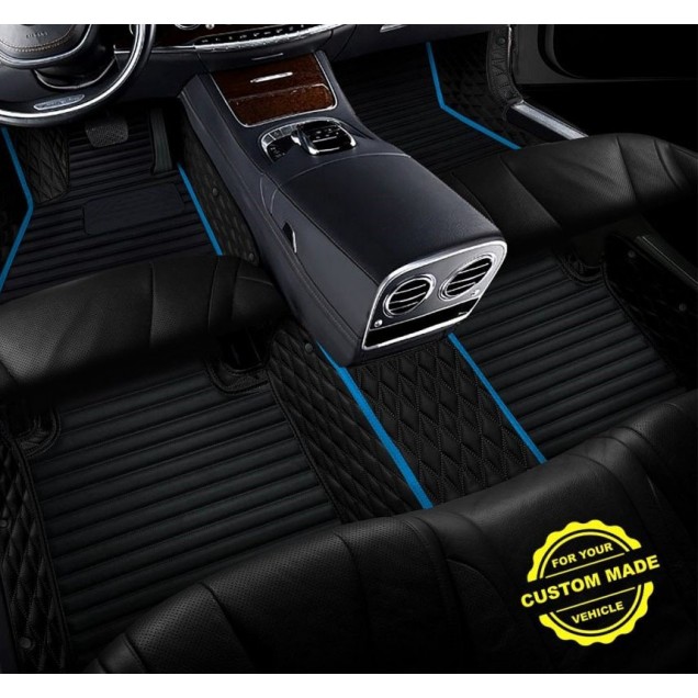Light Blue Hybrid Line Series Premium Car Mats