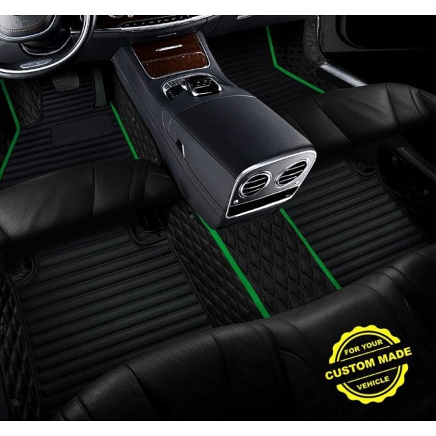 Lime Green Hybrid Line Series Premium Car Mats