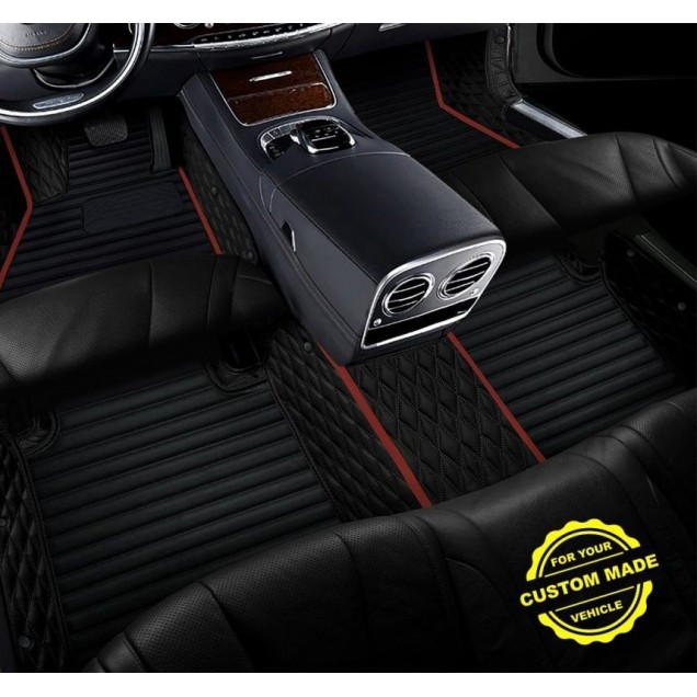 Maroon Hybrid Line Series Premium Car Mats