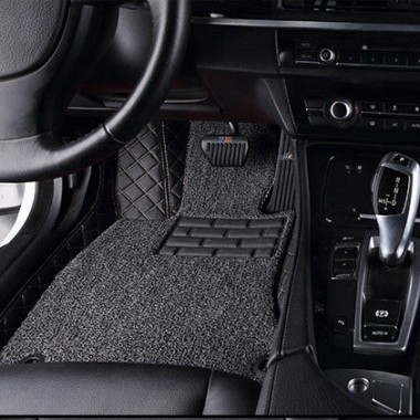 Black and Grey Double Layer Premium Diamond Car Mats