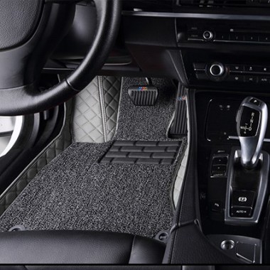 Grey and Grey Double Layer Premium Diamond Car Mats
