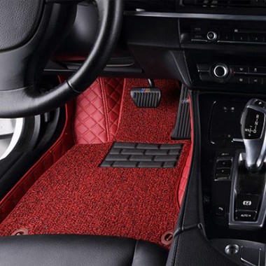 Red and Red Double Layer Premium Diamond Car Mats