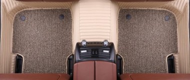 Beige and Grey Double Layer Premium Stripe Car Mats
