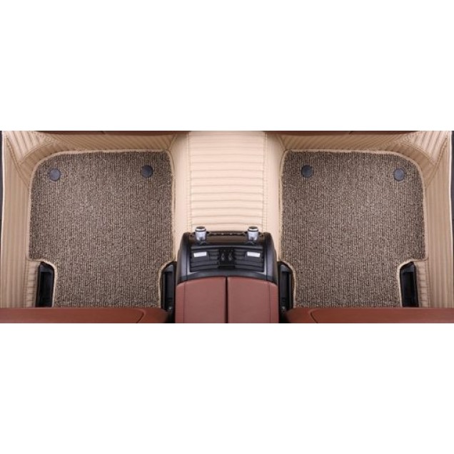 Beige and Grey Double Layer Premium Stripe Car Mats