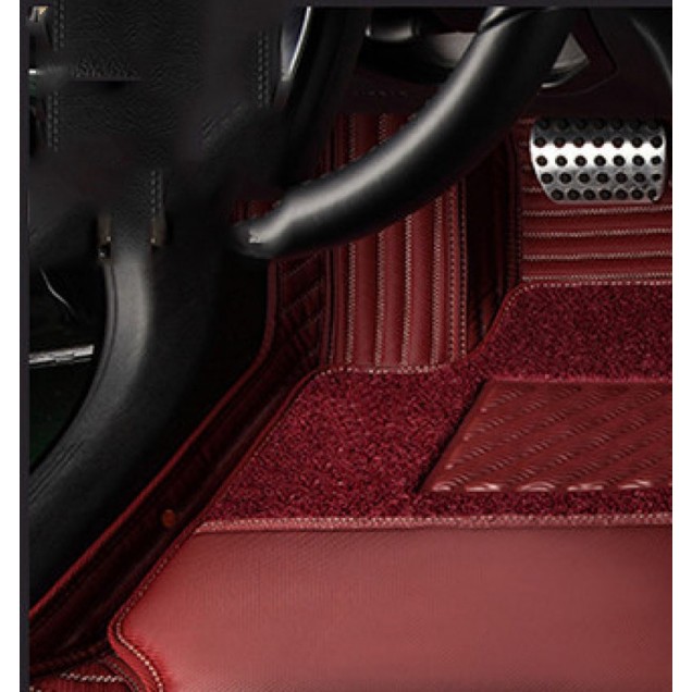 Maroon Double Layer Premium Stripe Car Mats