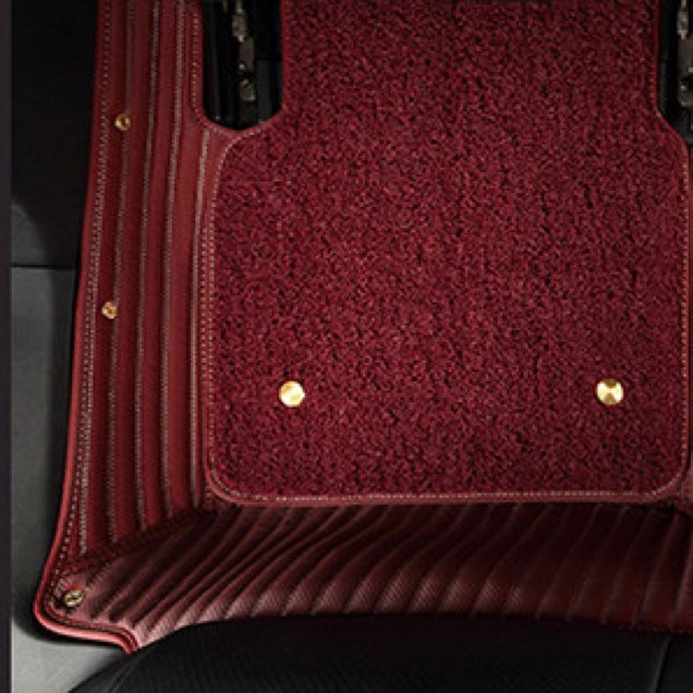 Maroon Double Layer Premium Stripe Car Mats