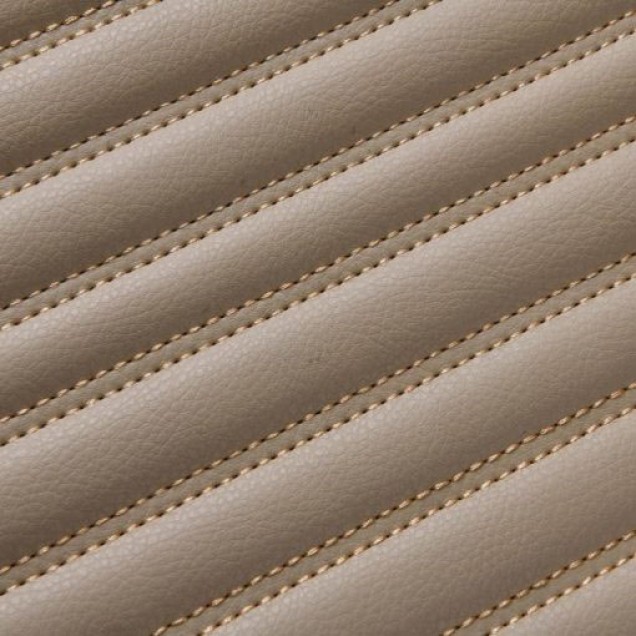 Beige Luxury Leather Stripe Car Mats