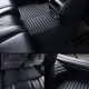 Black Luxury Leather Stripe Car Mats