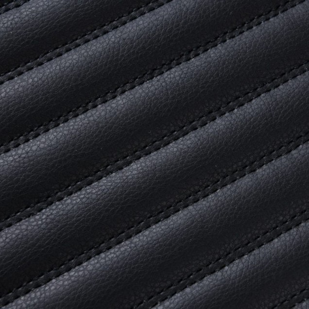 Black Luxury Leather Stripe Car Mats