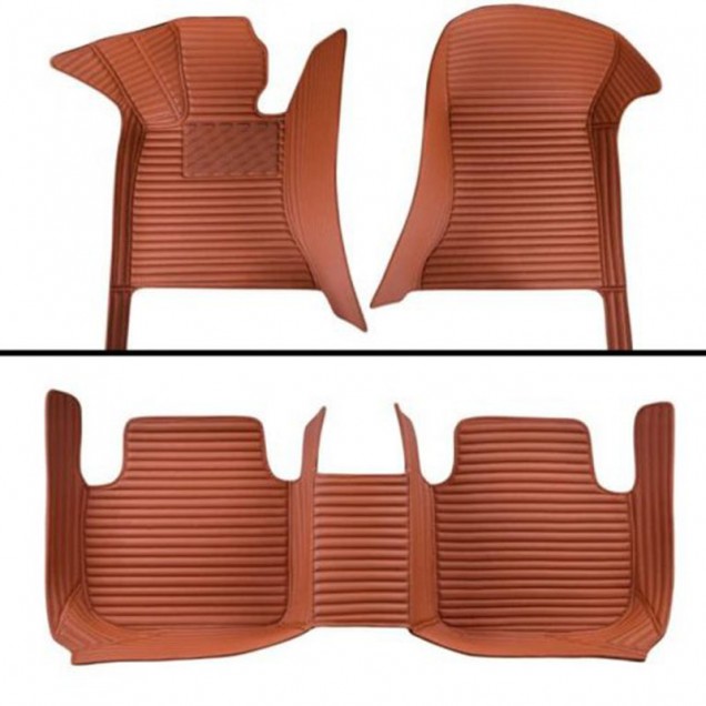 Luxury Leather Stripe Car Mats