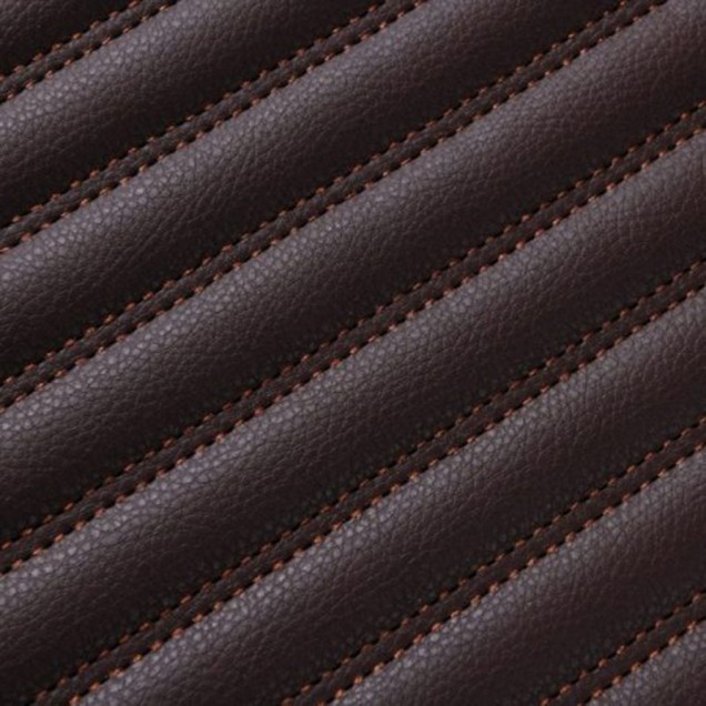 Dark Brown Luxury Leather Stripe Car Mats