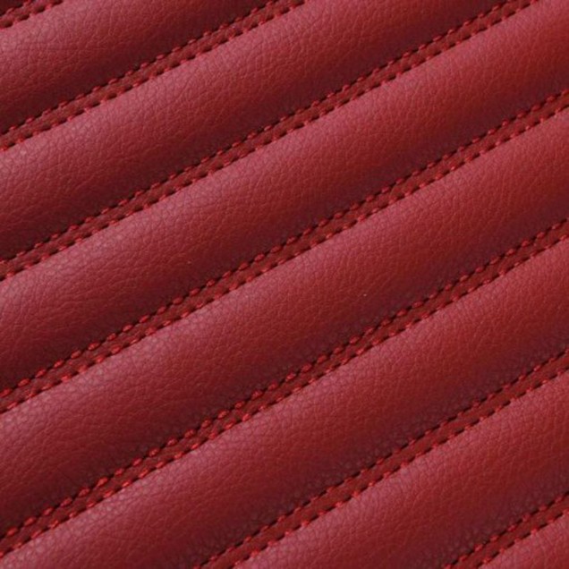 Maroon Luxury Leather Stripe Car Mats