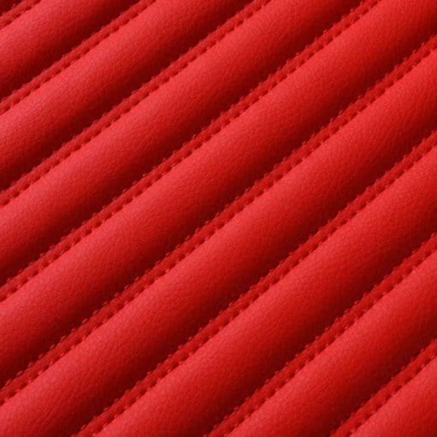 Red Luxury Leather Stripe Car Mats