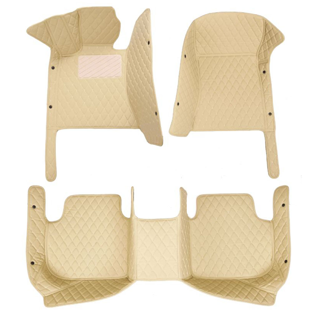 Beige Luxury Leather Diamond Car Mats for Renault Fluence