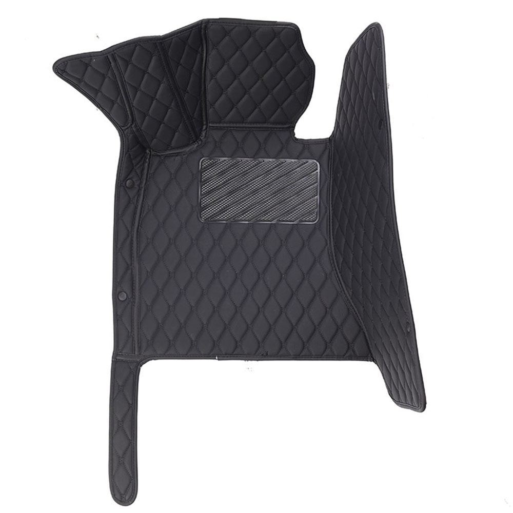 Black and Black Stitching Diamond Car Mats Set