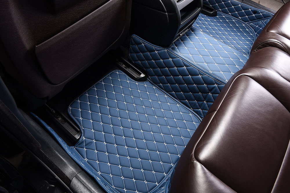 Blue Custom Diamonds Car Mats
