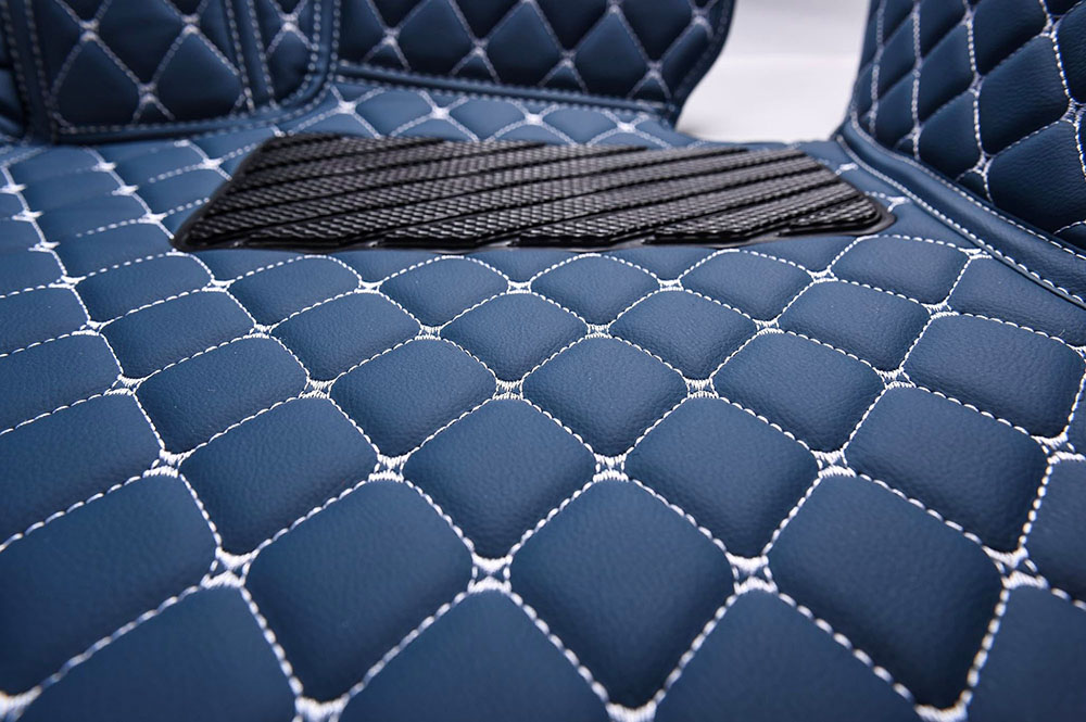 Blue Luxury Leather Diamonds Car Floor Mats