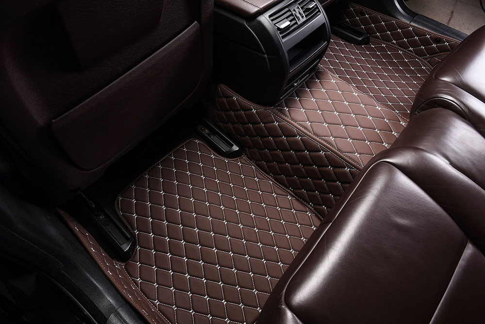 Dark Brown Custom Diamonds Car Mats