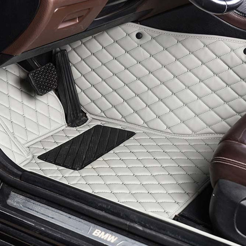 Grey Luxury Leather Diamond Car Mats