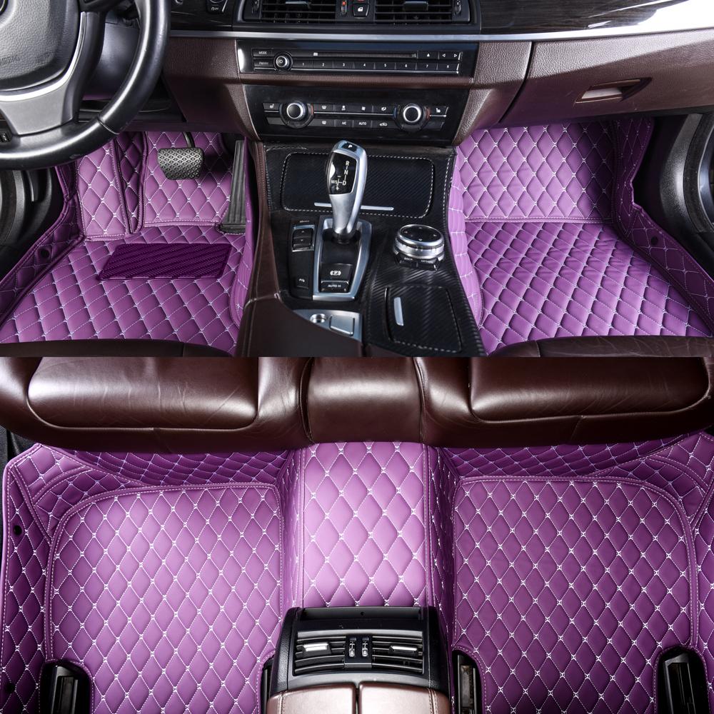 Purple Luxury Leather Diamonds Car Mats