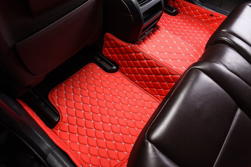 Red Custom Diamonds Car Mats
