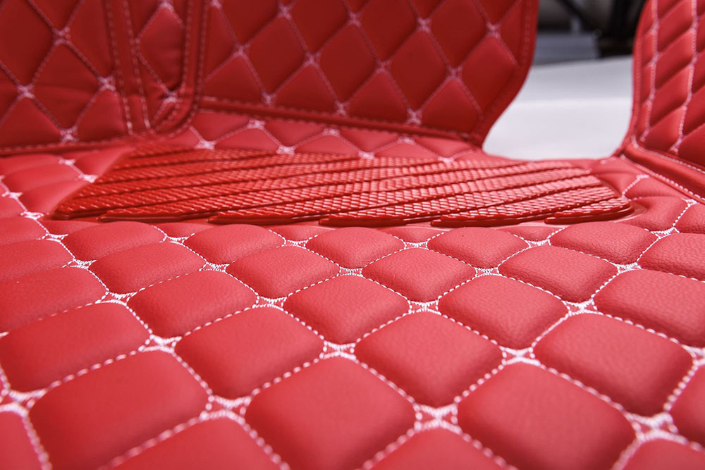 Red Luxury Leather Diamonds Car Floor Mats