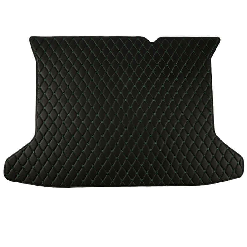 Black and Green Stitching Luxury Leather Diamond Trunk Base Mats