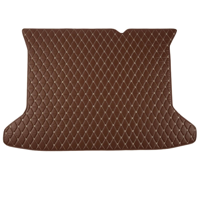Dark Brown Luxury Leather Diamond Trunk Base Mats