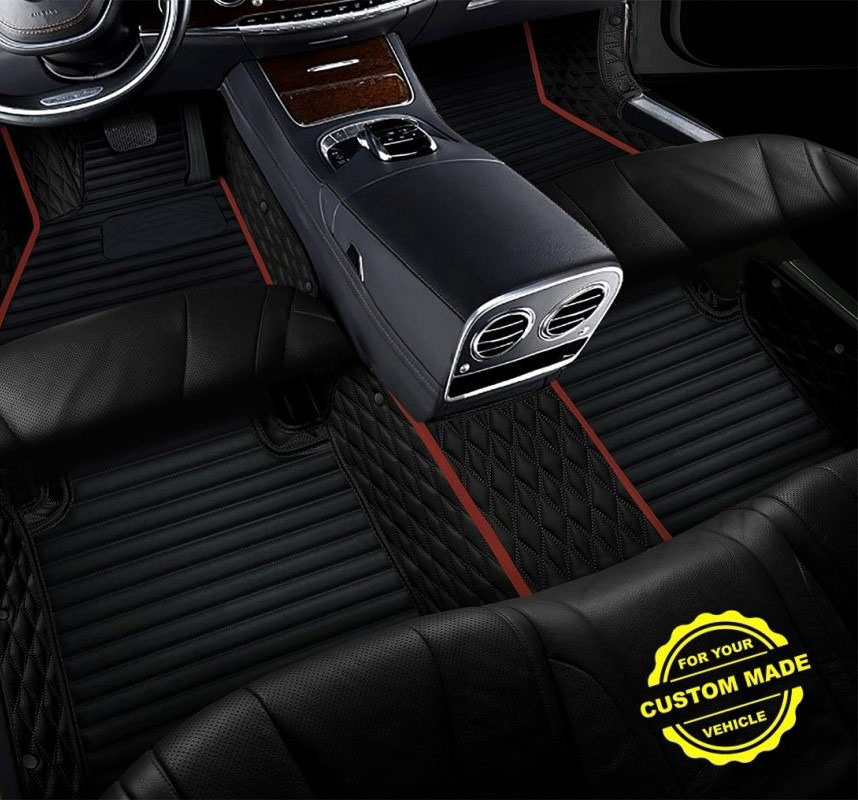 Maroon Hybrid Line Series Premium Car Mats Maroon Hybrid Line Series Premium Car Mats